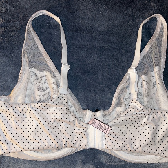 Victoria Secret - Body by Victoria - 38DD Lace & Mesh Bra - White Polka … - Picture 3 of 4